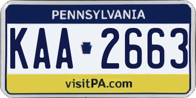 PA license plate KAA2663