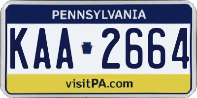 PA license plate KAA2664
