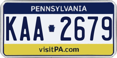 PA license plate KAA2679