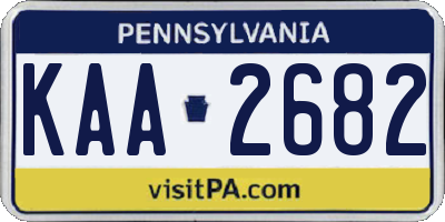 PA license plate KAA2682