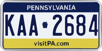 PA license plate KAA2684