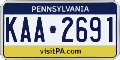 PA license plate KAA2691