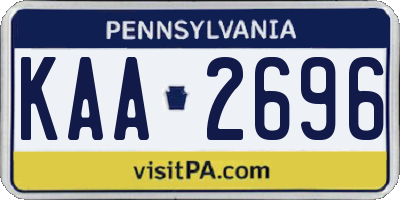 PA license plate KAA2696