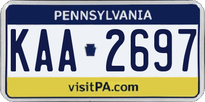 PA license plate KAA2697
