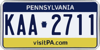PA license plate KAA2711