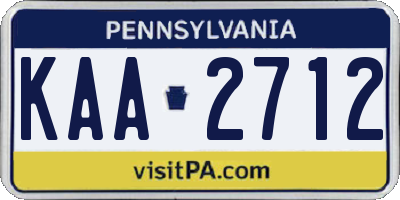 PA license plate KAA2712