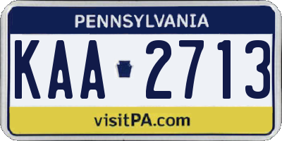 PA license plate KAA2713