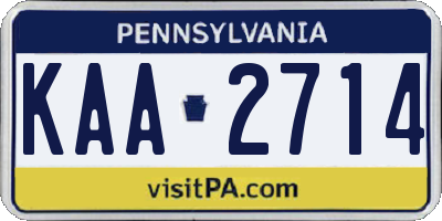 PA license plate KAA2714