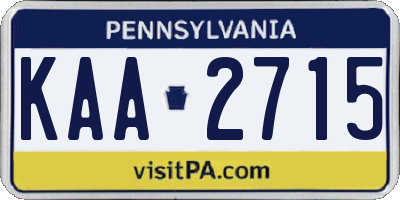 PA license plate KAA2715