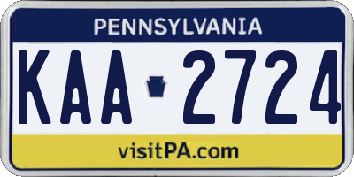 PA license plate KAA2724