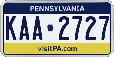 PA license plate KAA2727