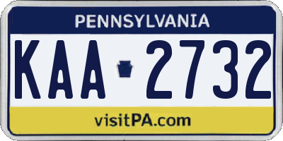 PA license plate KAA2732