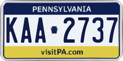 PA license plate KAA2737