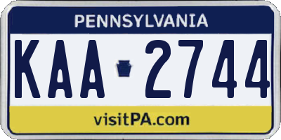 PA license plate KAA2744