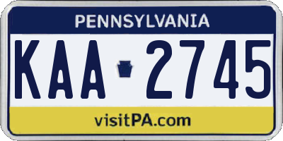 PA license plate KAA2745