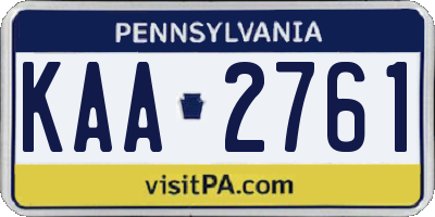 PA license plate KAA2761