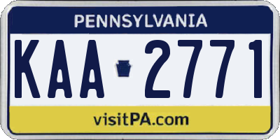 PA license plate KAA2771
