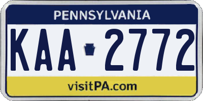 PA license plate KAA2772