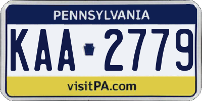 PA license plate KAA2779