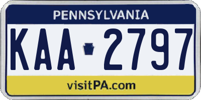 PA license plate KAA2797