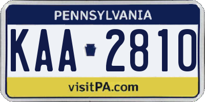 PA license plate KAA2810