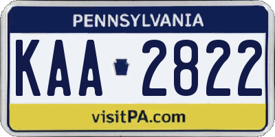 PA license plate KAA2822