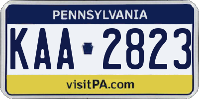 PA license plate KAA2823