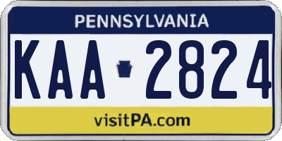 PA license plate KAA2824