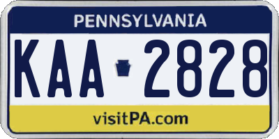 PA license plate KAA2828