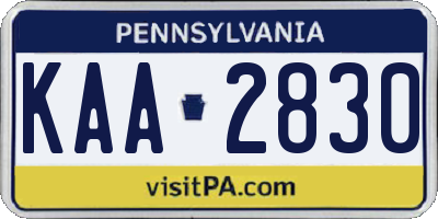 PA license plate KAA2830