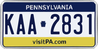 PA license plate KAA2831