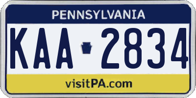 PA license plate KAA2834