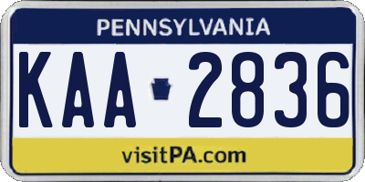PA license plate KAA2836