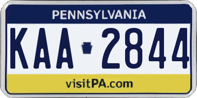 PA license plate KAA2844