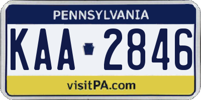 PA license plate KAA2846