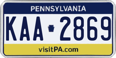PA license plate KAA2869
