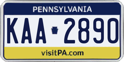 PA license plate KAA2890
