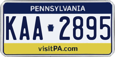 PA license plate KAA2895