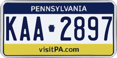 PA license plate KAA2897