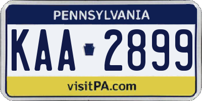 PA license plate KAA2899