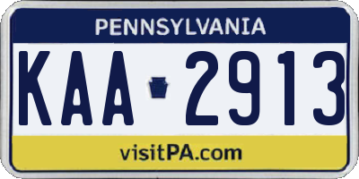 PA license plate KAA2913