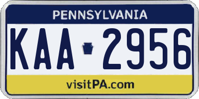 PA license plate KAA2956