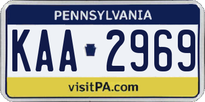 PA license plate KAA2969