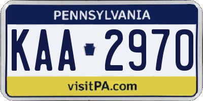 PA license plate KAA2970