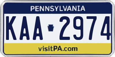 PA license plate KAA2974
