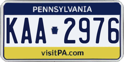 PA license plate KAA2976