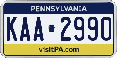 PA license plate KAA2990