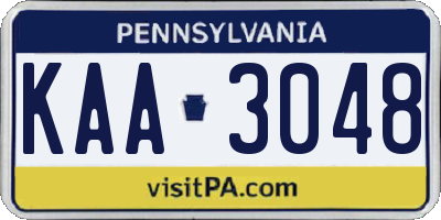 PA license plate KAA3048