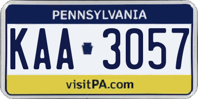 PA license plate KAA3057