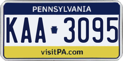 PA license plate KAA3095